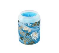 Blue Mountain Chrysanthemum White Portable Dog Foot Cleaner Cup Soft Silicone Brush Feet Macchina per la pulizia dei piedi per cani di piccola e media taglia