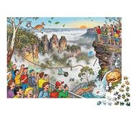 Blue Mountains Three Sisters Shenanigans Puzzle in Legno Impermeabile Puzzles Da 1000 Pezzi Per Adulti Impossibili Giochi Educativi