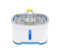 (Blue, Multicolor) 2.5L Oval Stainless Steel Pet Water Dispenser Automatic Cat Dog Water Drinking Fountain (CE FCC ROHS