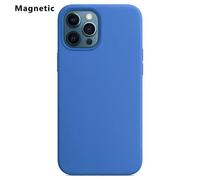 (Blue, Multicolor) For iPhone 12 Pro Max Compatible with MagSafe Liquid Silicone Phone Back Cover (No Logo) - Dark Purp