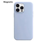 (Blue, Multicolor) For iPhone 14 Pro Max Compatible with MagSafe Liquid Silicone Phone Back Cover (No Logo) - Light Yel