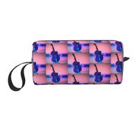 Blue Music Print Foam Padded Cosmetic Case Simple Organizer Pouch Borsa da viaggio leggera per risparmiare spazio