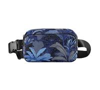 Blue Mystery Leaf Elegante Borsa a Tracolla Cintura Pack per le donne d'affari Impermeabile con Cinghia Regolabile per Viaggi Corsa Escursionismo mariconeras de cintura para, Foglia misteriosa blu,