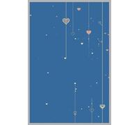 Blue notebook with gold hearts for family and friends
