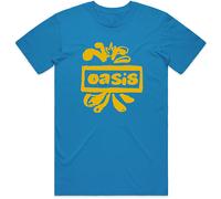Blue Oasis Liam and Noel Gallagher Gold Logo ufficiale Uomo maglietta unisex