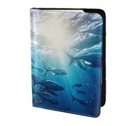 Blue Ocean - Custodia per passaporto con stampa di pesce subacqueo 2, per carte e documenti