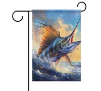 Blue Ocean Marlin - Bandiera da giardino con pesci marlin, doppia faccia, per giardino, decorazione per prato e patio
