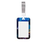 Blue Ocean - Porta badge con stampa di pesce subacqueo con moschettone e cordino staccabile, per operai e infermieri