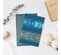 Blue Ocean Sea Wavy Seascape Stampa verticale Love Buckle Pearl Paper Biglietto di auguri con buste per amici e familiari