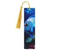 Blue Ocean - Segnalibri in legno con stampa di pesci subacquei, bellissimi accessori per quaderni, per uomini e donne, amanti dei libri