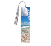 Blue Ocean - Set di segnalibri in legno con nappe, 5 pezzi, regalo unico per lettori