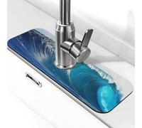Blue Ocean - Tappetino per rubinetto da surf per lavello della cucina, tappetino super assorbente, per cucina, bagno, lavandino, bar, decorazione regalo (38,1 x 14 cm)