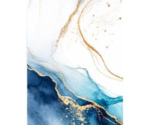 Blue Ocean Watercolor Lined Notebook: Large 8.5 x 11 Aesthetic Journal for Writing: 100 Pages of College Ruled Paper - Abstract Sea Wave Stationery ... Minimalist Gift Giving - Calm Coastal Diary