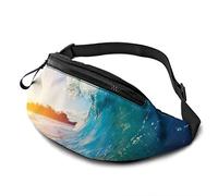 Blue Ocean Wave Crashing At Sunrise Tasca a Tracolla Regolabile Borsa a Tracolla Borsa sul Petto per Viaggiare Escursionismo Ciclismo Corsa