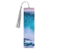 Blue Ocean Wave - Segnalibri da donna, 5 pezzi, in legno, accessori per libri