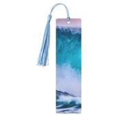 Blue Ocean Wave - Segnalibri da donna, 5 pezzi, in legno, accessori per libri