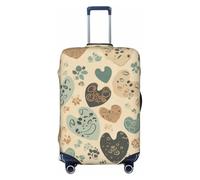 Blue Orange Heart Peach Elastic Travel Luggage Cover Protettiva, Stampa Valigia Copertura Bagagli Anti-Graffio, Nero , L
