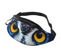 Blue Owl 1 Print - Marsupio da uomo e donna, elegante, comodo da viaggio, per escursionismo, ciclismo e corsa