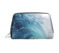 Blue Owl borsa per il trucco in pelle, borsa da viaggio di grande capacità, articoli da toeletta a doppio scopo e borsa per il trucco, Oceano, Taglia unica, Zaino per la scuola