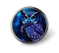 Blue Owl Round Badge Bottoni in Metallo Squisiti Rotondi Distintivo Pin Button Parti Circolari Moda Classica Spille Bottoni per Camicie Vestiti Spilla 1 Pollice