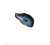 Blue Oyster Shape Ceramic Dish, Irregular Small Bowl for Seasoning, Snacks, Fruit Salad, Creative Sea-Inspired Decor Plate & Kitchen Appetizer Dish (Small)