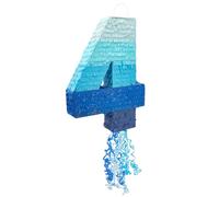 Blue Panda Pignatta a forma di numero 4 per ragazzi, decorazioni per feste di 4° compleanno, colore sfumato (41,5 x 30,5 cm)