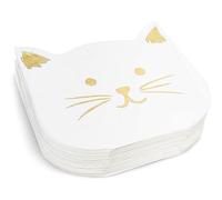 Blue Panda Purr-fect Kitty Cat Party Tovaglioli a tema Foglia, Oro (16,5 x 16,5 cm, 50 pezzi)