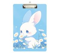 Blue Pastel Cute Rabbit Water Proof Clip Board Hard Board per Calcio Softball Coaching Dimensioni 9 x 12