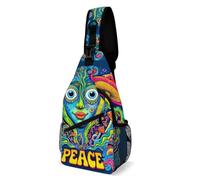 Blue Peace Trippy Eyes Mushrooms Uomo Donna Borsello Tracolla Piccolo Borsas A Spalla Leggera Sling Bag Per Campeggio Lavoro Ciclismo