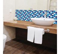 Blue per mosaic PVC Wall Decals 15cm Waterproof Self-Adhesive(10cm×10m) | 0.49mm thick PVC, glossy per crystal finish, waterproof, stain-resistant, self- backing