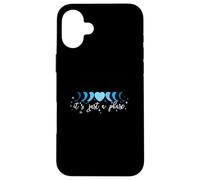 Blue Phase Moon Heart - I'll Get Over It... Grafica blu Custodia per iPhone 16 Plus
