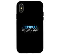 Blue Phase Moon Heart - I'll Get Over It... Grafica blu Custodia per iPhone X/XS