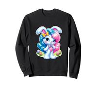 Blue Pink Bunny Easter Cute Style Anni '80 e '90 Vibes pastello Felpa