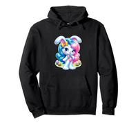 Blue Pink Bunny Easter Cute Style Anni '80 e '90 Vibes pastello Felpa con Cappuccio