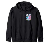 Blue Pink Bunny Easter Cute Style Anni '80 e '90 Vibes pastello Felpa con Cappuccio