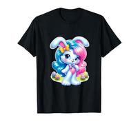Blue Pink Bunny Easter Cute Style Anni '80 e '90 Vibes pastello Maglietta