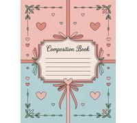 Blue & Pink Preppy Aesthetic Coquette Composition Notebook: 120 Pages, with Fantasycartoon Cover Design, perfect for Ideas, Creative Writing, Drawing, ... Fantasycartoon Cover Design, perfect for Ide