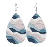 Blue Pink Stripes Abstract Ocean Orecchini Da Donna In Pelle Di Goccia Leggeri Orecchini Moda Ciondolo Con Pendente A Goccia Per Appuntamenti Uso Quotidiano Matrimoni
