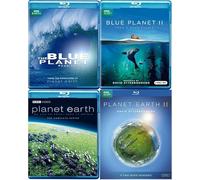 Blue Planet & Planet Earth 4-Volume BBC Blu-ray Collection Narrated by David Attenborough: Blue Planet: Seas of Life / Blue Planet II: Take a Deep Breath / Planet Earth: The Original Series / Planet