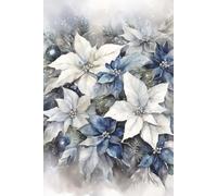 Blue Poinsettia Notebook: Blank Lined Notebook for All Ages, Blue, Poinsettia, Christmas, Holiday, Flower | 6x9 inches, 110 pages | Gifts for Birthdays, Christmas, Thanksgiving and more
