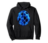 Blue Polygonal Soccer Ball Design Felpa con Cappuccio