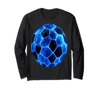 Blue Polygonal Soccer Ball Design Maglia a Manica