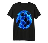 Blue Polygonal Soccer Ball Design Maglietta Premium