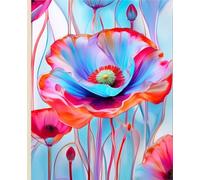 BLUE POPPY COMPOSITION NOTEBOOK JOURNAL DIARY DRAWING SKETCH PAD Cottagecore Botanical Floral Nature Art Painting Farmhouse Wild Flowers Poppies ... Ivy League University - Women Teen Girl GIFT