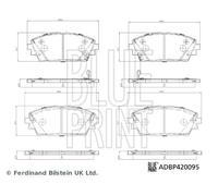 BLUE PRINT ADBP420095 Kit pastiglie freno, Freno a disco per MAZDA