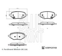 BLUE PRINT ADBP420168 Kit pastiglie freni