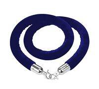 Blue Queue Barrier Rope, 2,7 m palo di controllo della folla con ganci cromati argento, ideale per hotel, ristoranti, cinema, divisori, montaggio a parete, 1 pezzo
