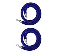 Blue Queue Barrier Rope - 2,7 m palo di controllo della folla con ganci cromati per hotel, ristoranti, cinema, montaggio a parete, divisore linea (set da 1)