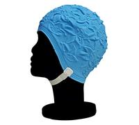 Blue Reef Cuffia da nuoto in lattice morbida e flessibile, tinta unita, effetto 3D, floreale, stile classico, retrò, look vintage, taglia unica, per adulti, con cinturino regolabile (blu)