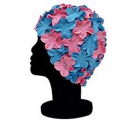 Blue Reef Isla - Cuffia da nuoto da donna classica retrò con petali di fiori 3D, 2 colori, elegante, vintage, taglia unica per adulti (celeste/rosa)